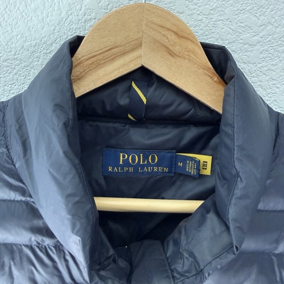 Polo Ralph Lauren Mens Colden Packable Vest Medium Blue Red Puffer Preppy Pony - Picture 4 of 6